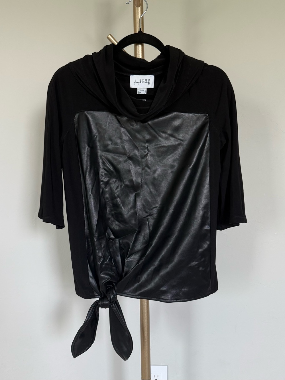Joseph Ribkoff Black Leather Top